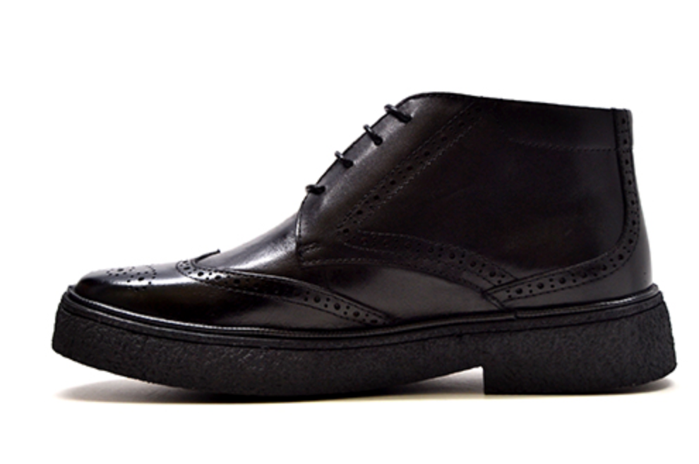 British Walkers Playboy Wingtip‎ Crepe Sole Boots Black Leather Suede 11.5 Amazon.com | British Collection - Original Playboy High Top  main image 4