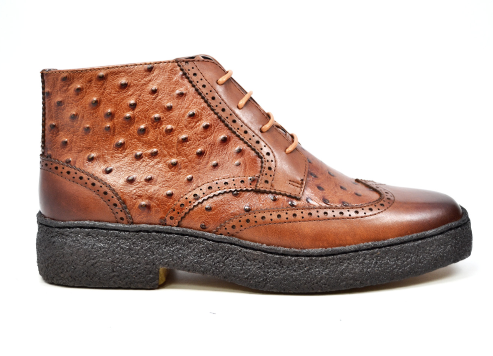 Playboy Ostrich & Wingtip Leather Shoes by The British 